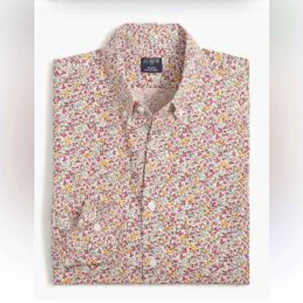 J.Crew flex wash slim floral long sleeve button-down shirt Size L